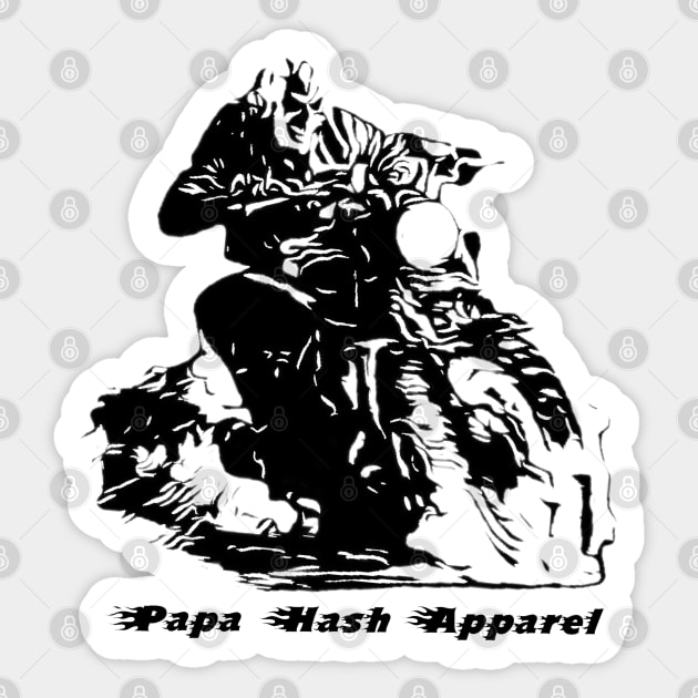 Papa Hash Apparel: Rider Sticker by Papa Hash's House of Art